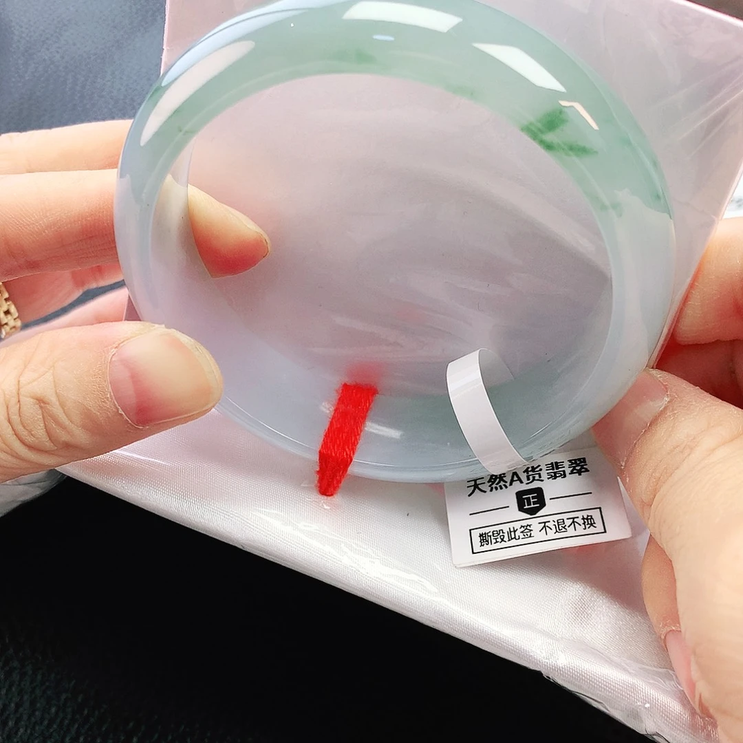 未镶嵌手镯翡翠59冰紫绿花轮胎