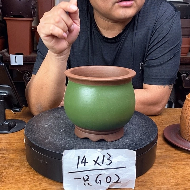 紫砂花盆货号一只G02