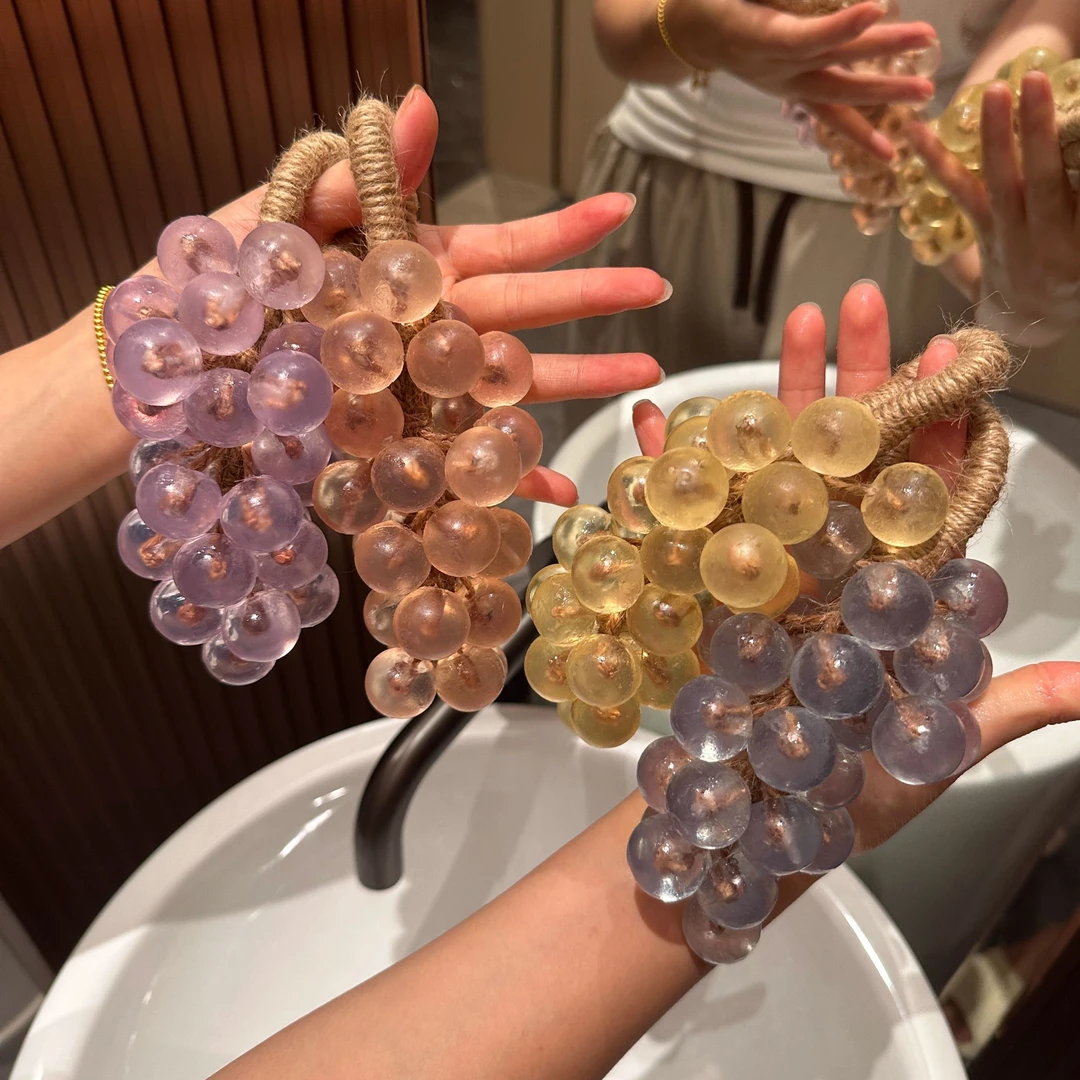 水晶DlY葡萄香皂仿真持久留香挂件创意伴手礼香薰植萃中东手工皂