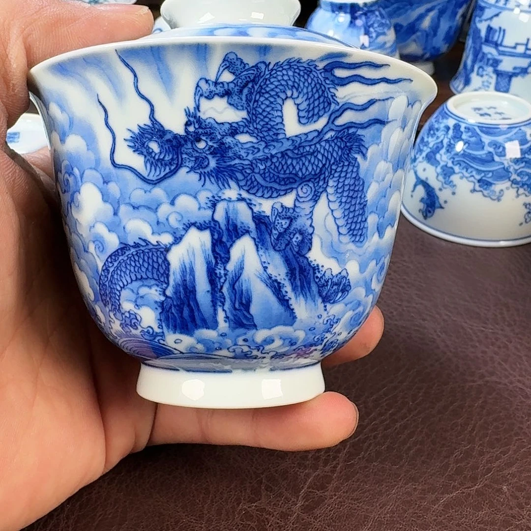 瓷片且*现代景德镇陶瓷手绘茶具