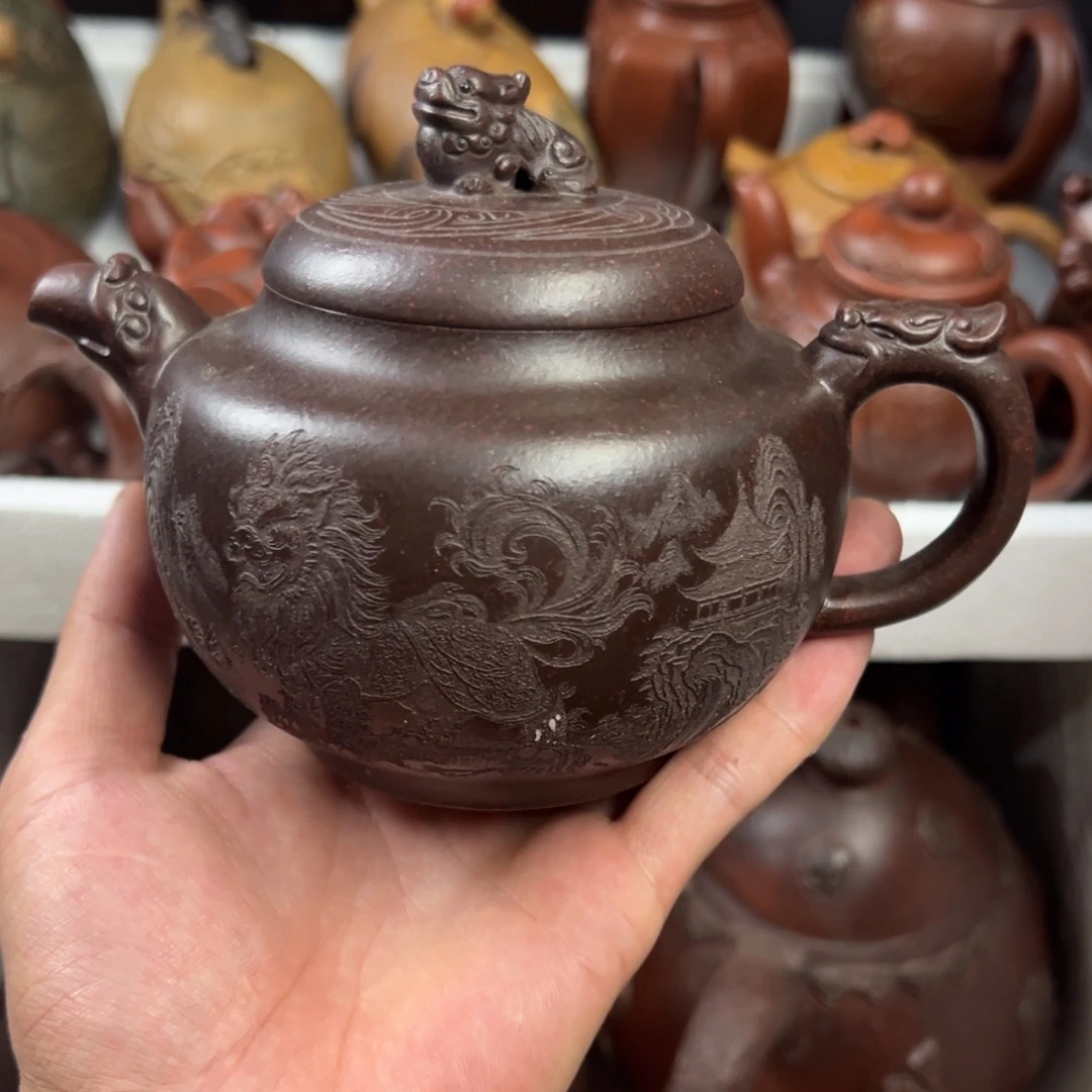 茶壶紫砂宜兴原矿紫砂壶450毫升容量