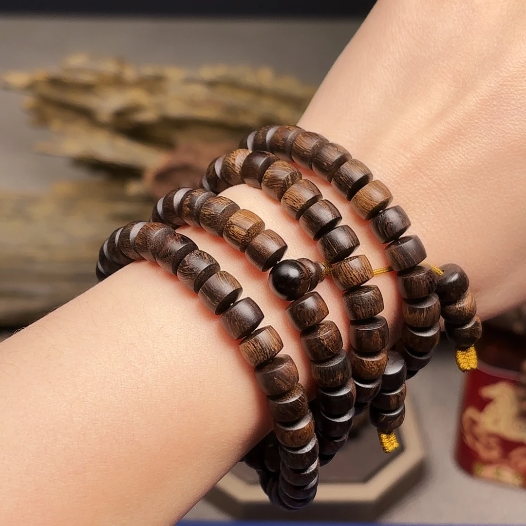 手串沉香越南富森红土瘤疤0.6×0.8×108