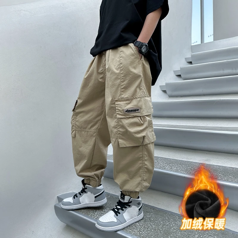 男童裤子春秋款工装裤男孩潮流帅气春装休闲长裤痞帅大童男孩童装