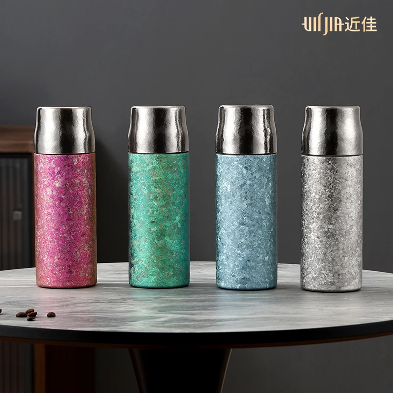 【中秋特惠两个装】双层纯钛保温杯焖茶泡茶便携车载冰花高端礼品