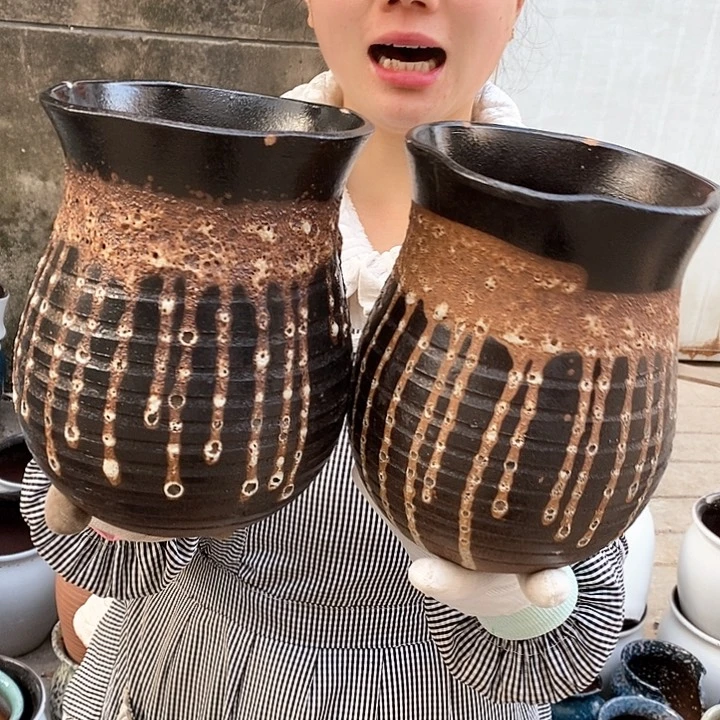 紫砂花盆瑕疵口15高20