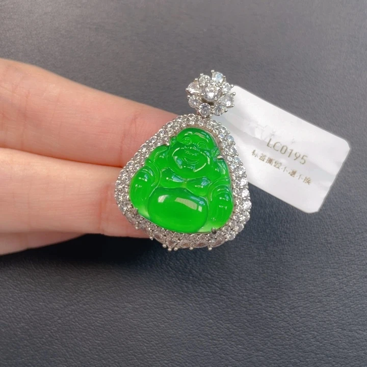 翡翠银S925镶嵌吊坠(不含链)