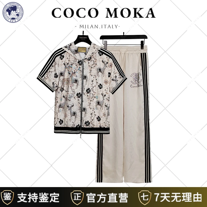 2025夏季新款短袖运动休闲套装女士时尚宽松烫钻潮流【TZ5360】