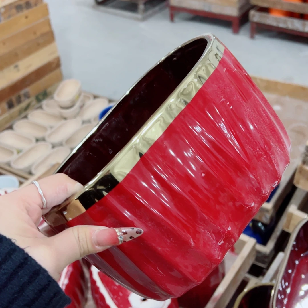 有孔，陶瓷花盆满10米包邮发货