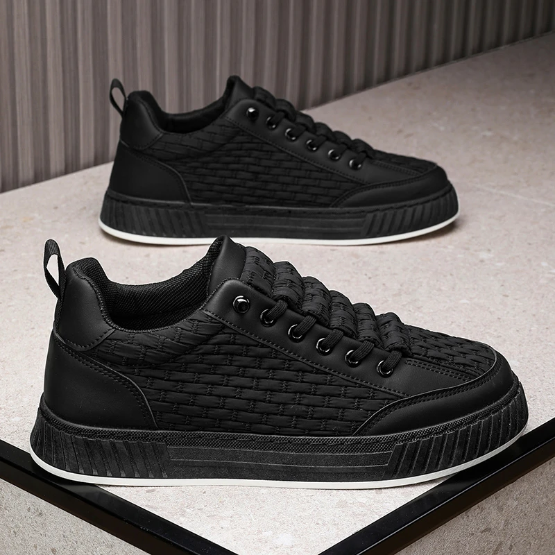 黑色男鞋2025新款夏季一脚蹬运动休闲板鞋防滑耐磨上班工作潮鞋