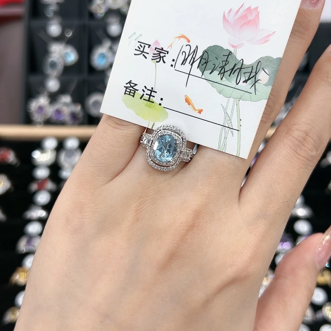 黄晶戒指银S925镶嵌戒指