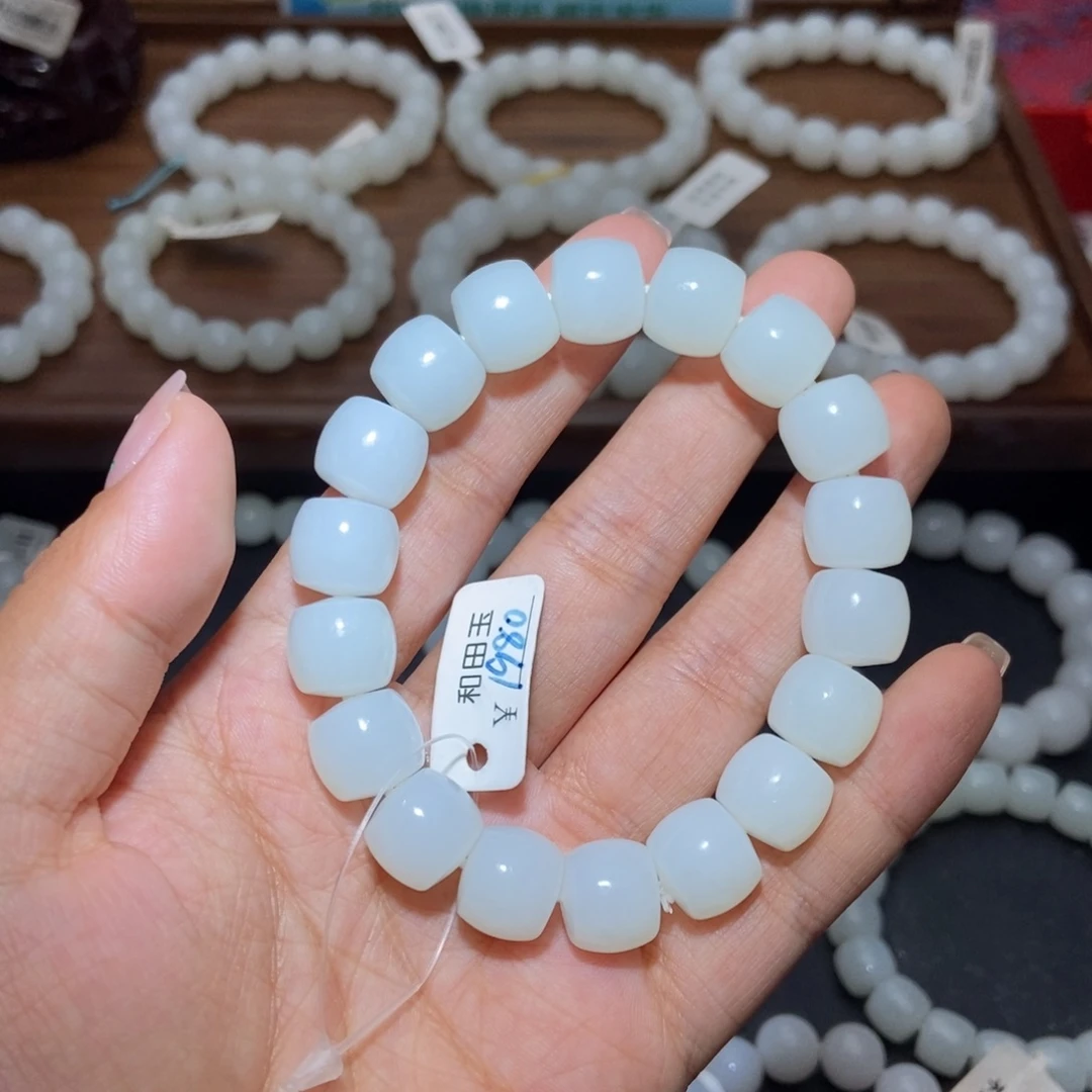 和田玉未镶嵌手串直切卡12