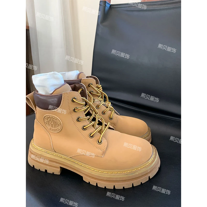 【浮浮款-只出不进】厚底增高女鞋户外登山大黄靴 D8027