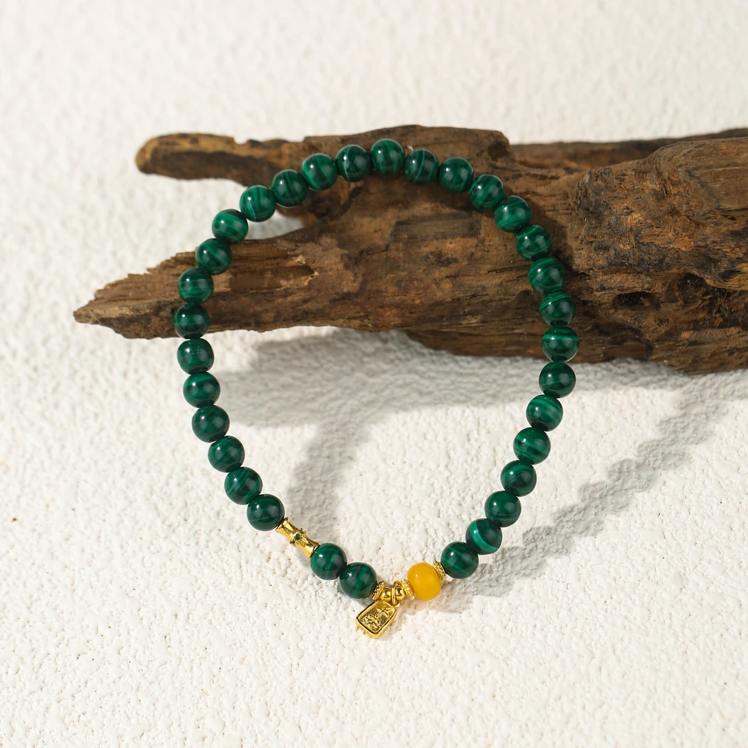 【福贵】 孔雀石手串 （天然珠宝多样性发其一）