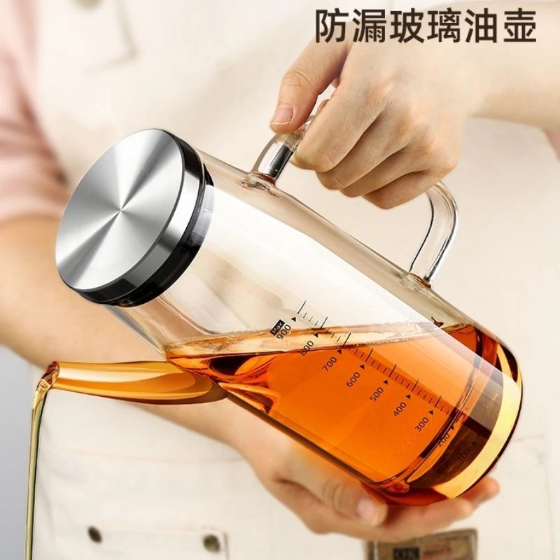 高硼硅玻璃油壶控制量油壶大容量家用过滤耐热装油防漏油