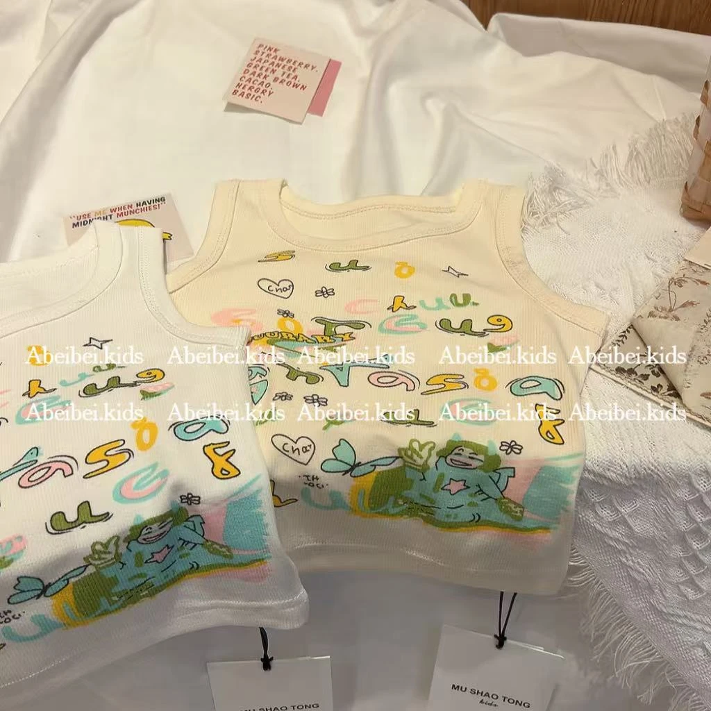 G11【木少童涂鸦印花背心】童装