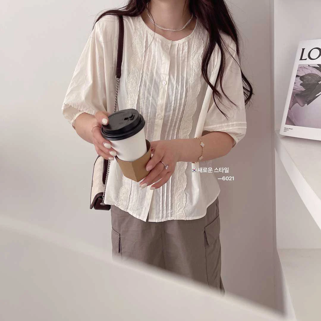 6021  法式甜美减龄衬衫