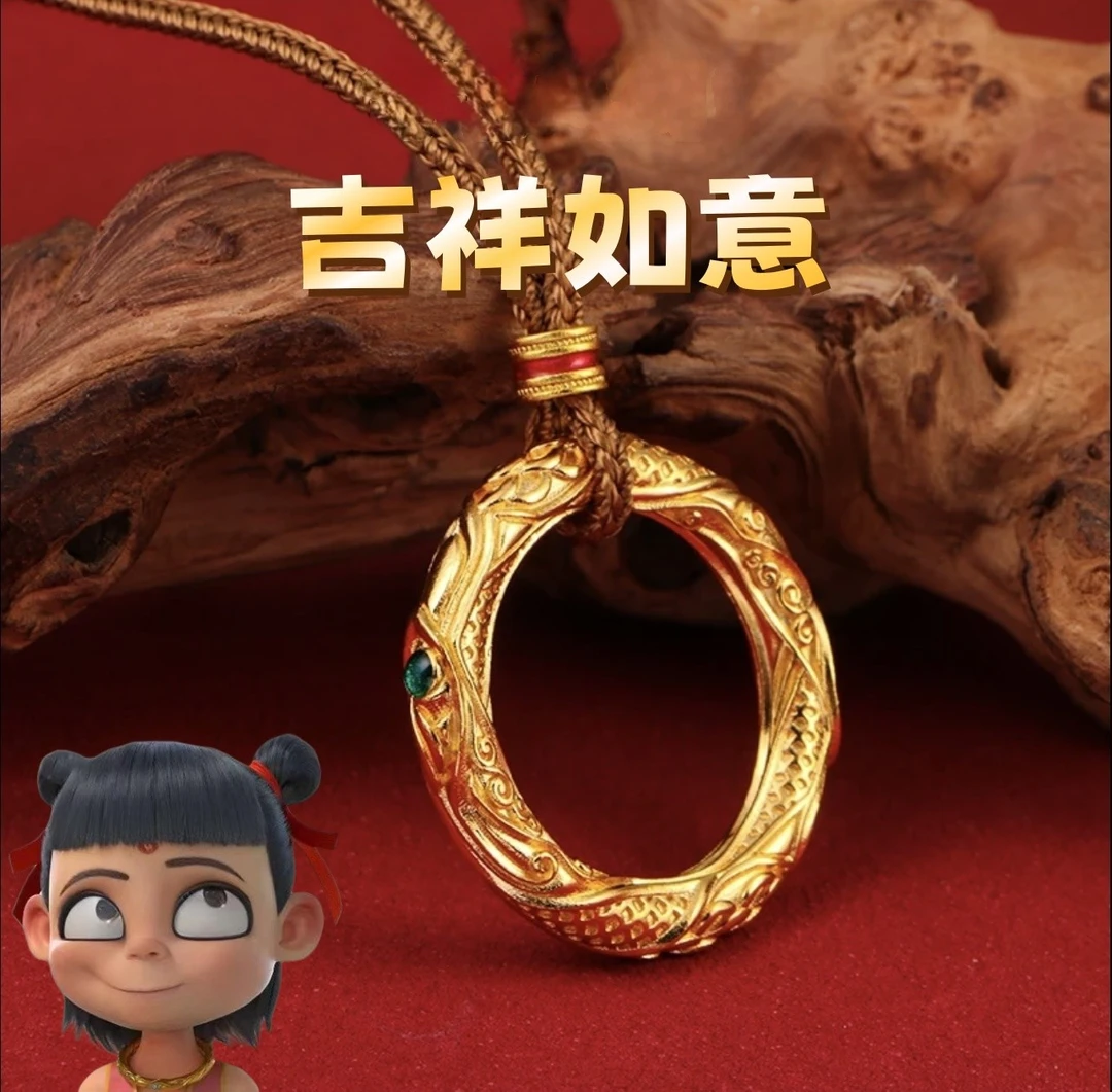 铜合金吊坠 哪吒魔童乾坤圈项链复古中国风祥云男女款乾坤圈吊坠