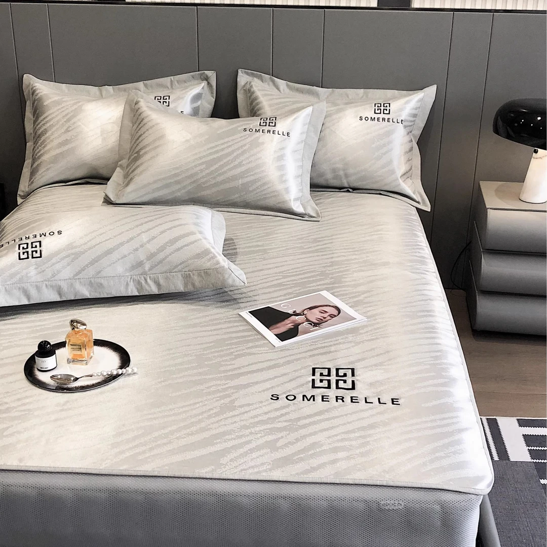 路约威格A类抗菌咖啡碳1200D冰丝席三件套床笠款婴儿可用轻奢风凉