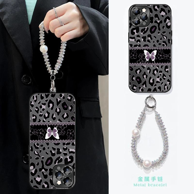 【苹果/华为/荣耀/OPPO/vivo小米】豹纹蝴蝶液态AG磨砂手机壳