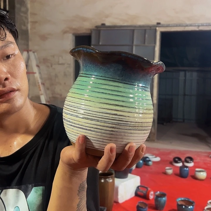 紫砂花盆高度18口径16