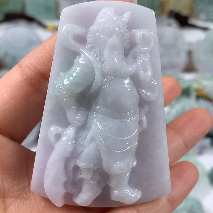 翡翠未镶嵌颈饰立体关二爷福利卡厚13+