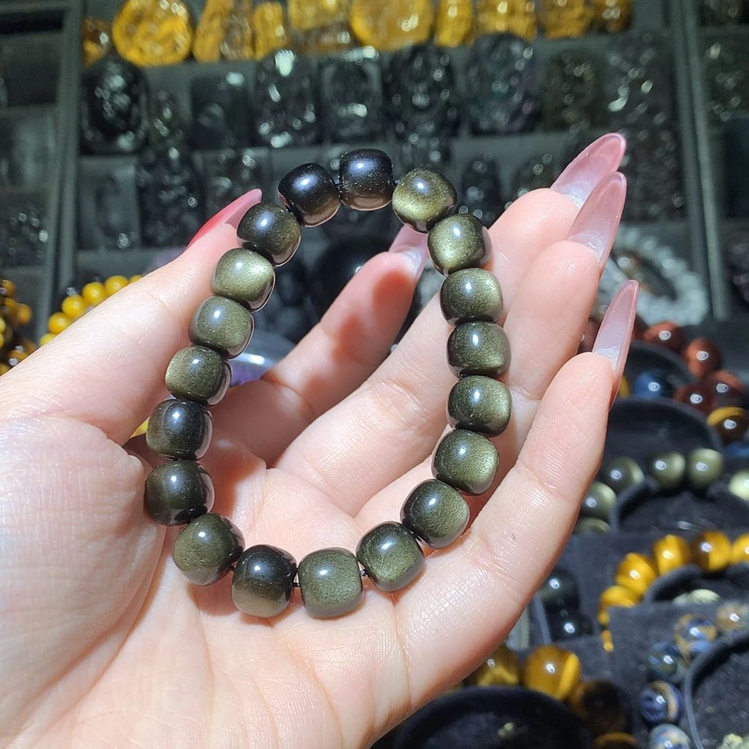 黑曜岩手链未镶嵌团****~