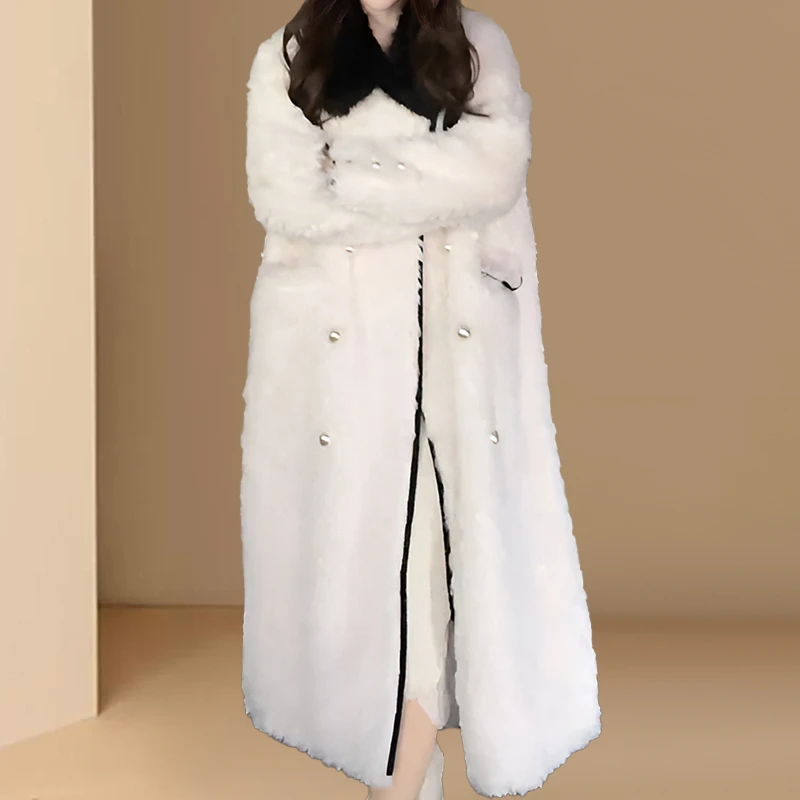 小香风毛毛外套女2025冬季新款高级感中长款加厚保暖大衣气质女装