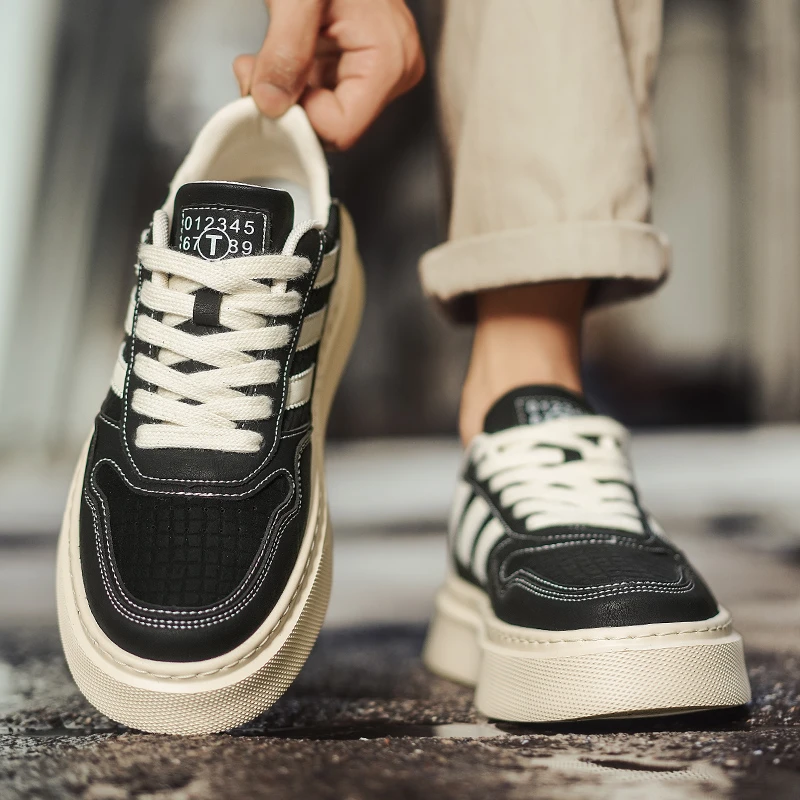 莆田男鞋2025春季新款厚底增高休闲板鞋韩版潮流百搭青少年运动鞋