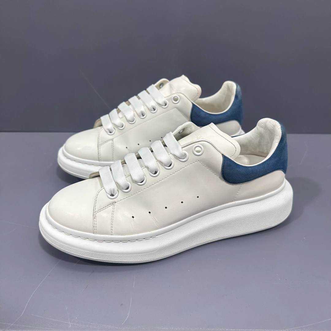 95新 Alexander McQueen/亚历山大·麦昆 41 白蓝尾休闲鞋鞋面污渍