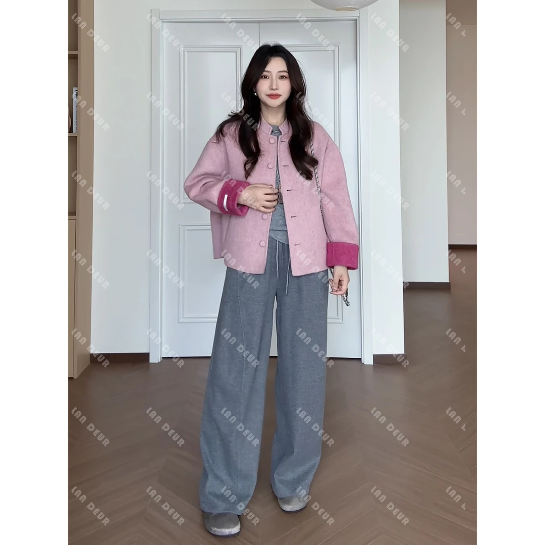 【长腿公式】灰色糯糯裤立裁百搭显瘦宽松紧腰微镰刀休闲裤子女
