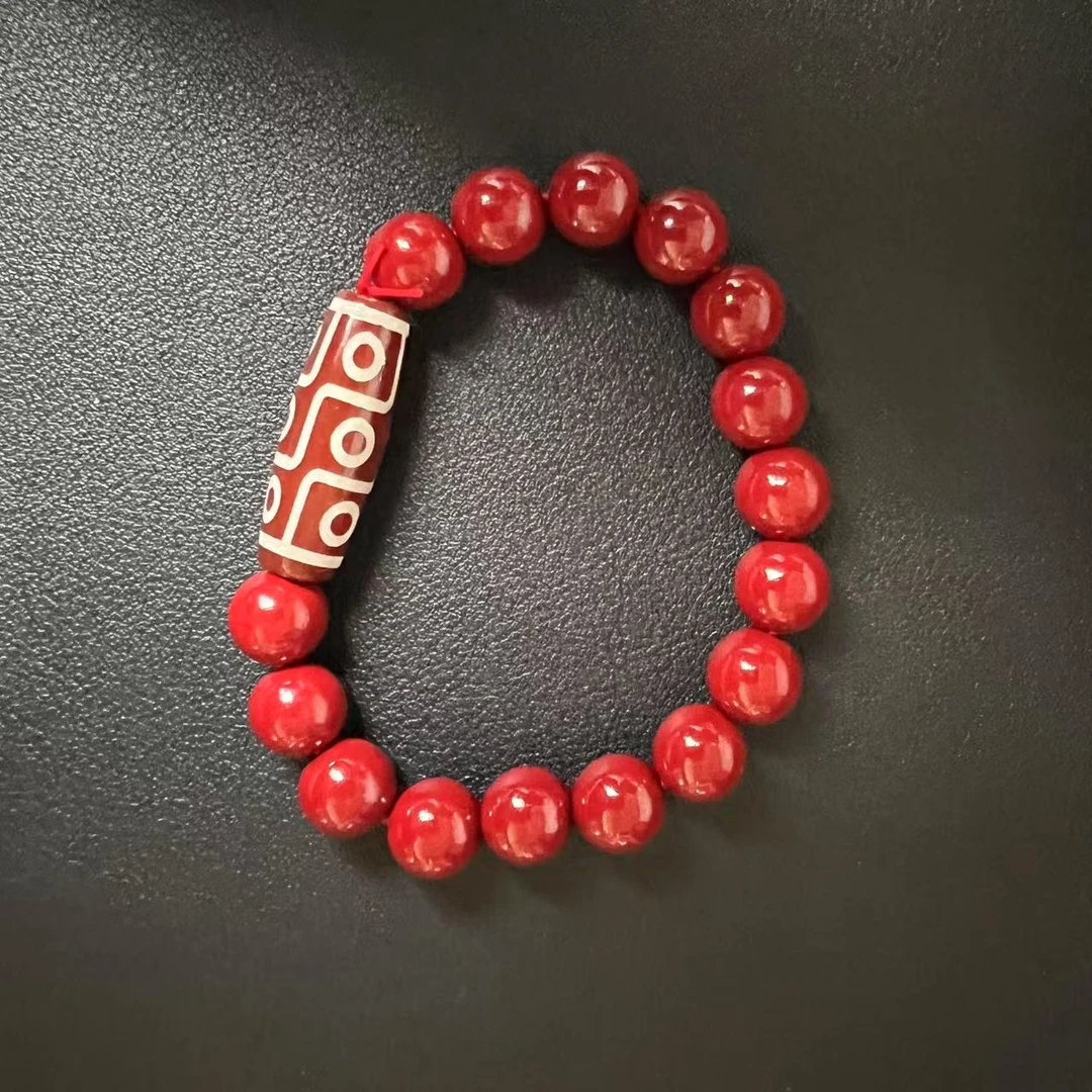 含辰砂工艺品高端奢饰精美辰砂朱砂牙牙手串 Z168多样性发一0