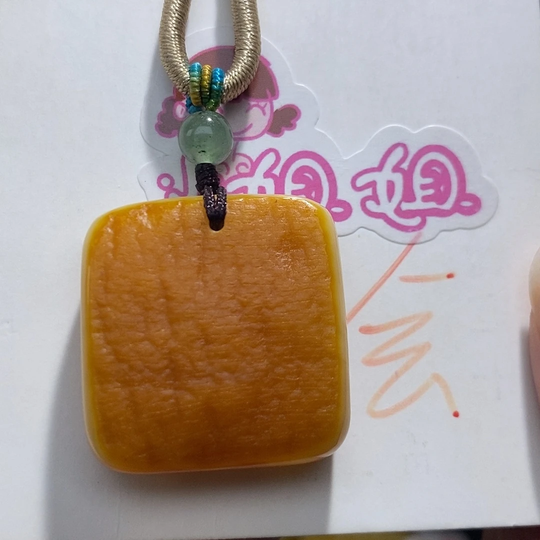 定制琥珀14K金镶嵌蜜蜡吊坠