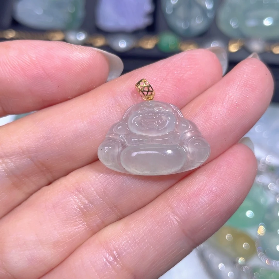 颈饰18K金镶嵌翡翠翡翠