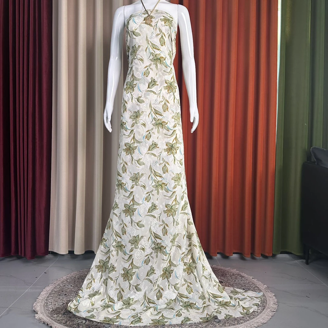 لالە گۈللۈك تىخۇا شىپىڭ 提花雪纺布料