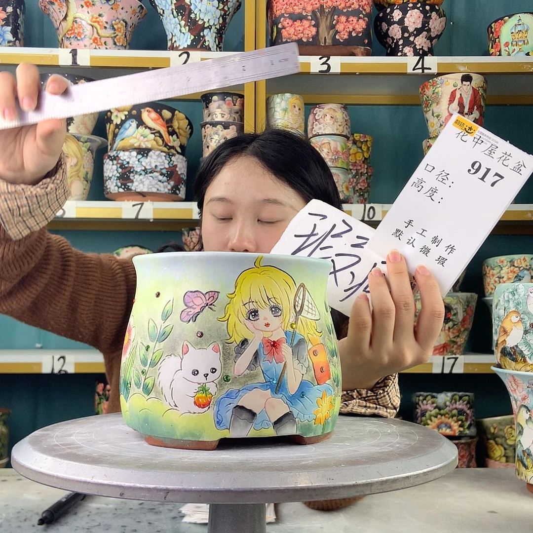 陶景德镇手工花盆917