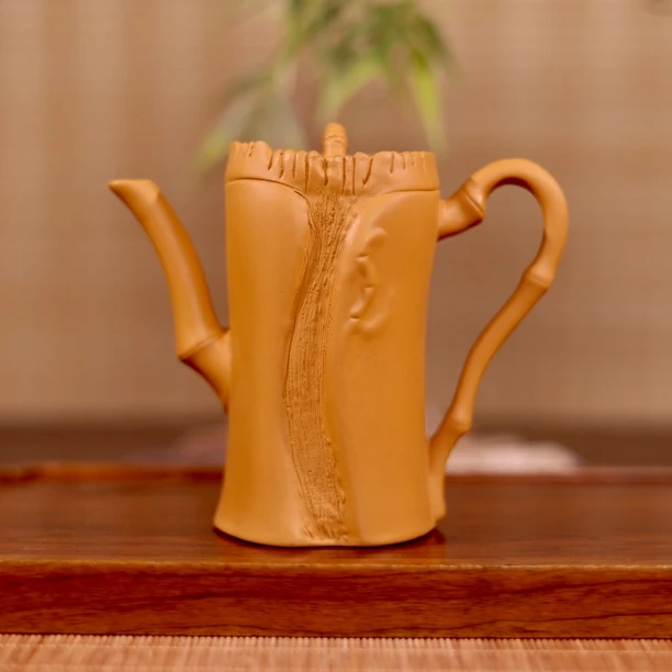 原矿紫砂壶名师黄段泥高竹节壶手工茶具家用全手工泡茶茶壶送礼