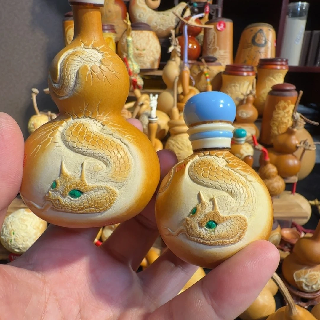 有机玻璃蛇雕刻葫芦298一个