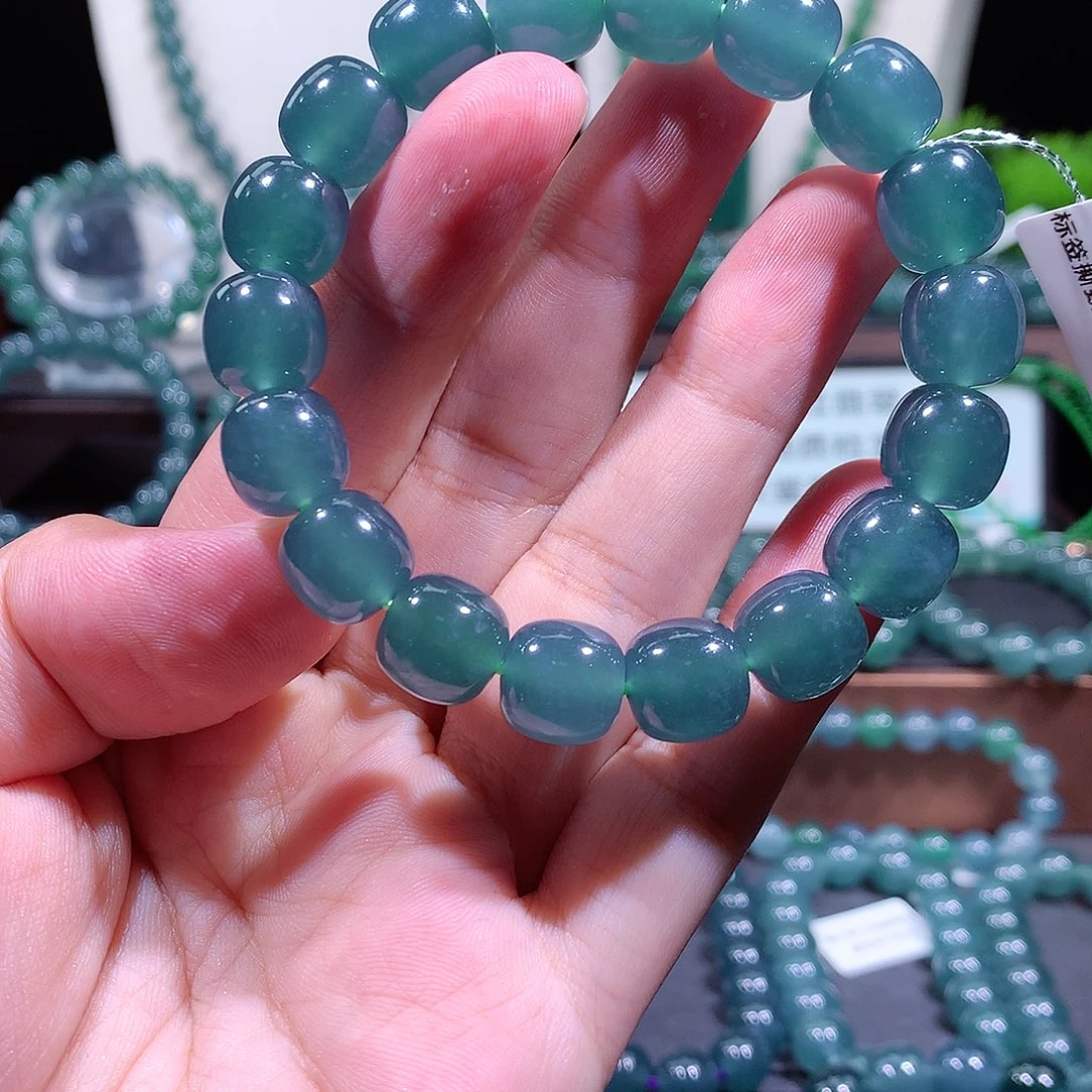 殷***婴翡翠未镶嵌手链天然a货翡翠手串11.8