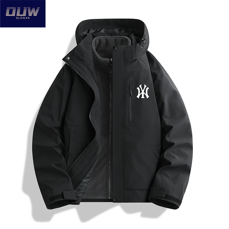 O.U.W男士秋冬潮牌三防冲锋衣夹克内胆外套户外防风防水登山服ins