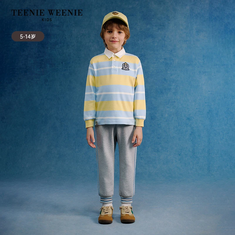 TeenieWeenie Kids小熊童装25年翻领长袖纯棉衫打底衫TKHA251201B