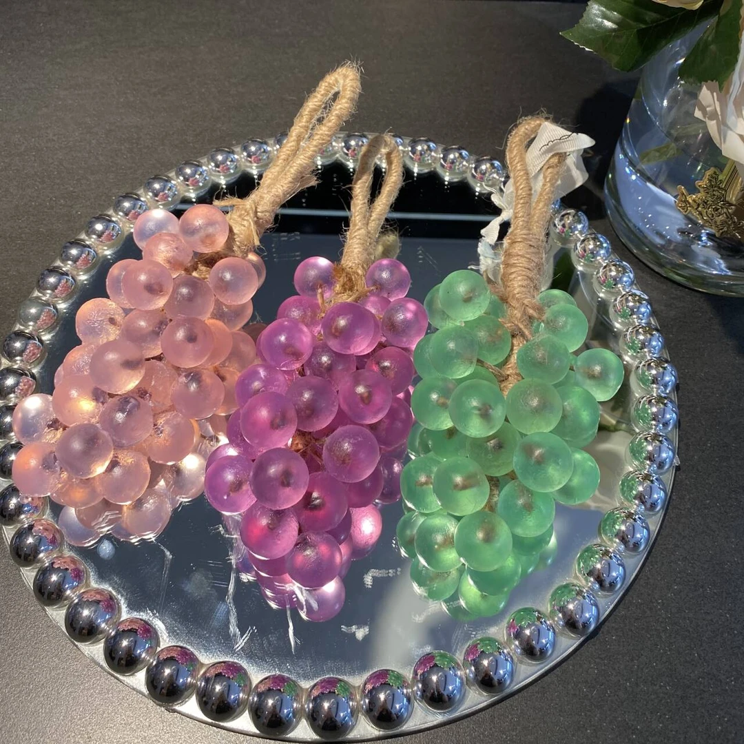 仿真手工水晶葡萄香皂成品葡萄串精油皂留香持久diy香薰挂件肥皂