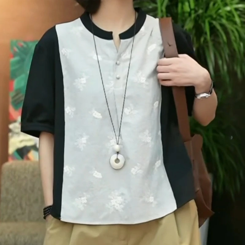 【林中雾】洋气轻奢温婉大方衣服女装潮流百搭休闲短衬衫LK2504809