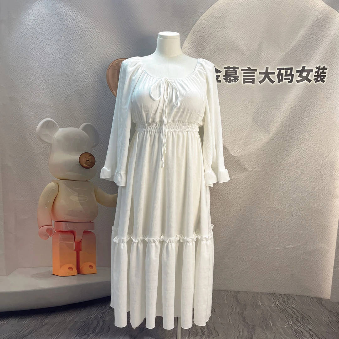 1923白色长袖连衣裙