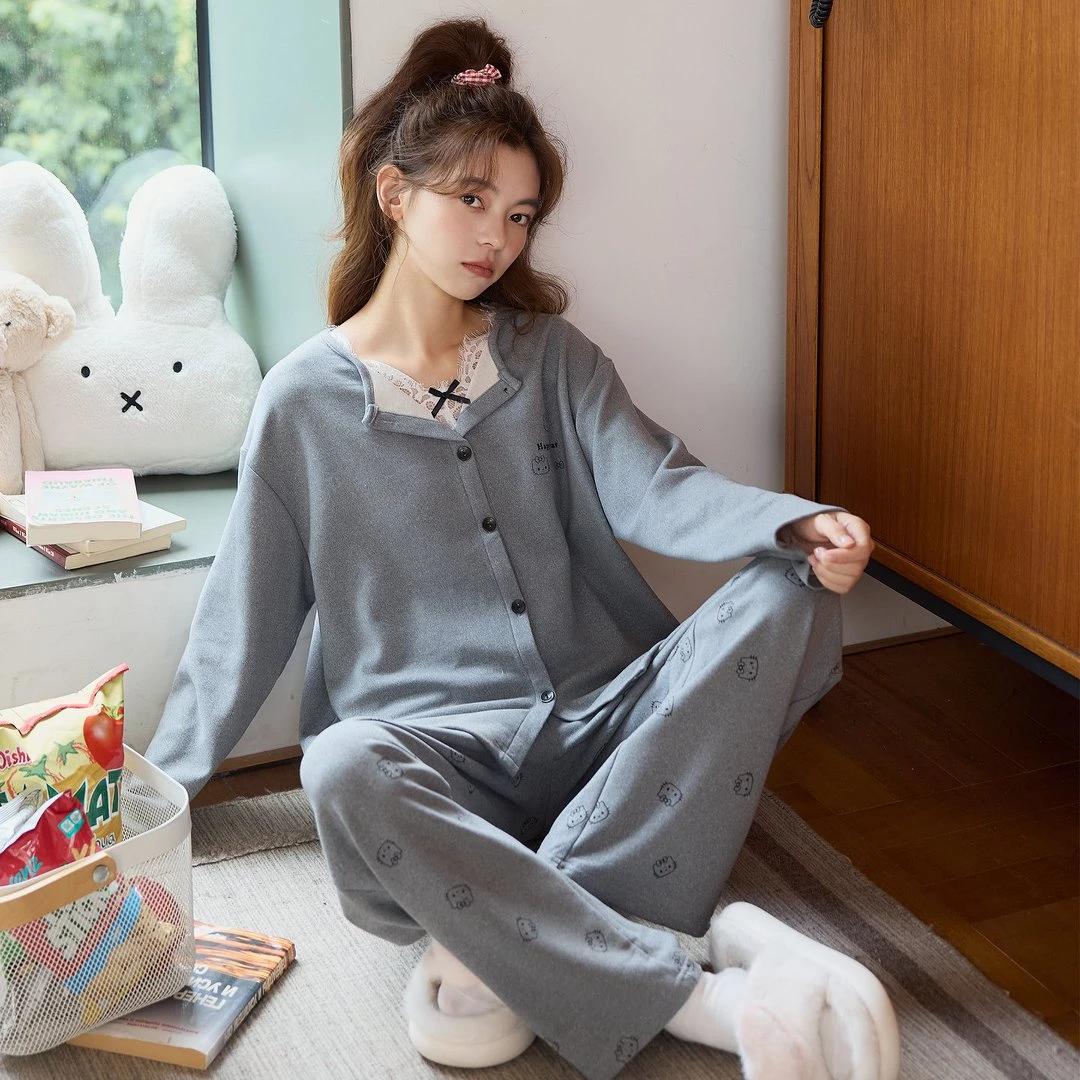 781秋冬假两件套睡衣保暖双面绵毛绒德绒家居服套装YN