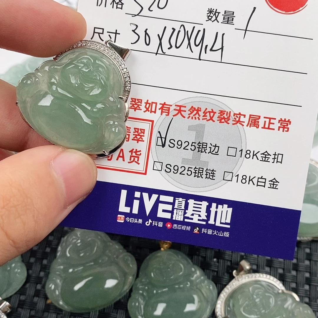 翡翠银S925镶嵌颈饰