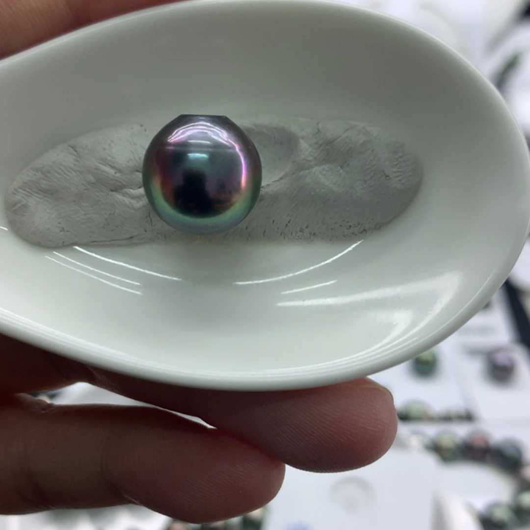 海水珍珠裸珠13+孔雀绿炫彩 安安