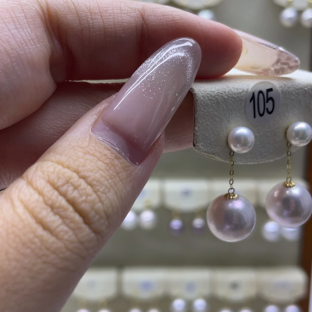 淡水珍珠耳饰18K金镶嵌