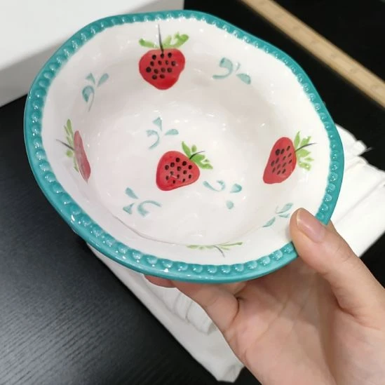 陶瓷高温瓷釉下彩米饭碗