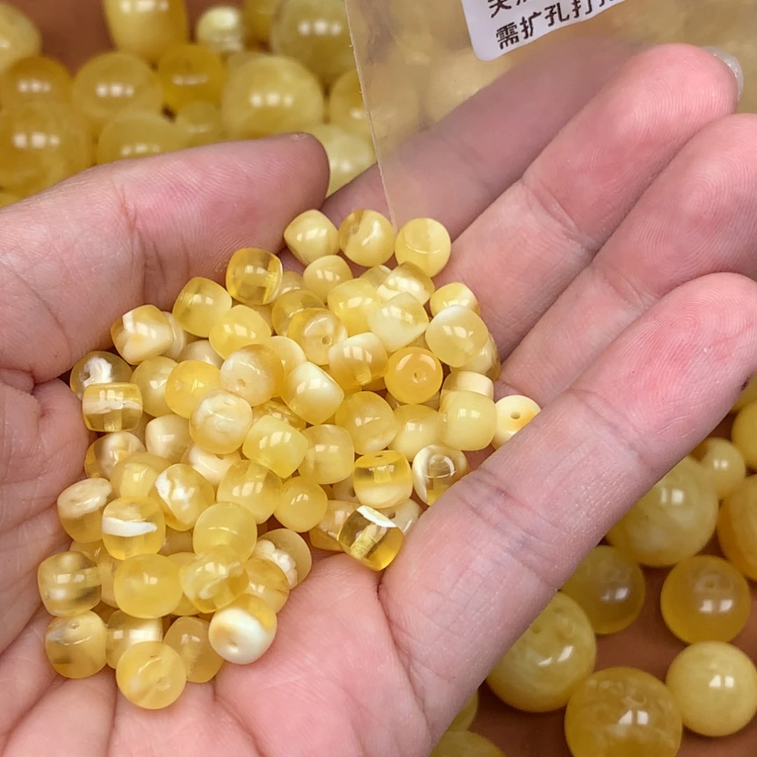 未镶嵌琥珀裸石011卡6.7发一对