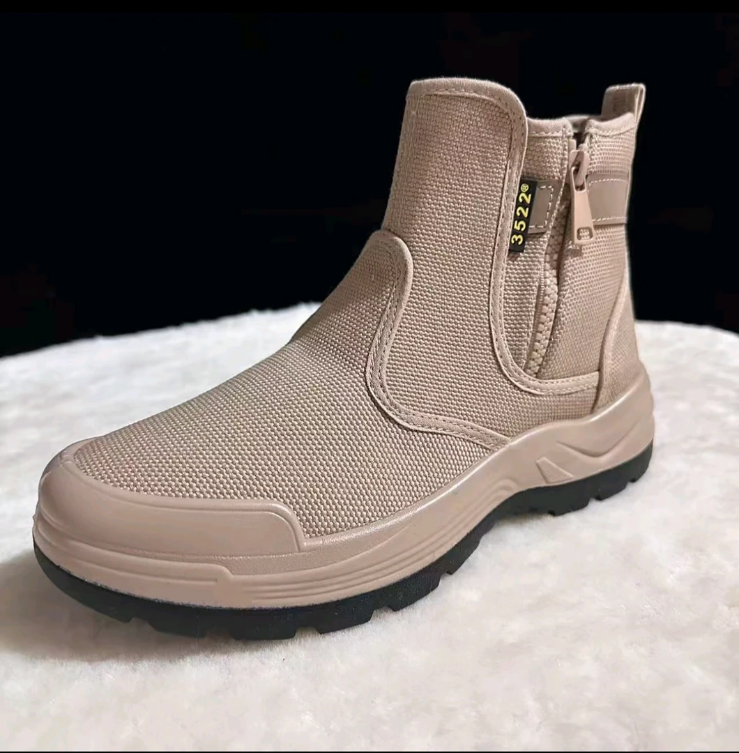 3522户外卡其色一脚蹬拉链鞋（脚瘦小一码拍）